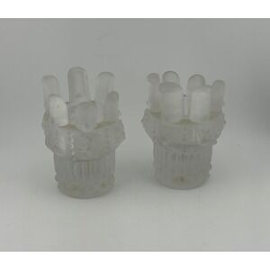 Vintage RCR‎ Crystal Art Glass Candle Holders Candlesticks Set of 2 Lucerne